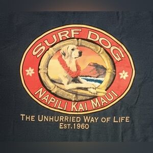 vintage Surf Dog Napili Kai Maui t-shirt Hawai Unhurried Way of Life animal